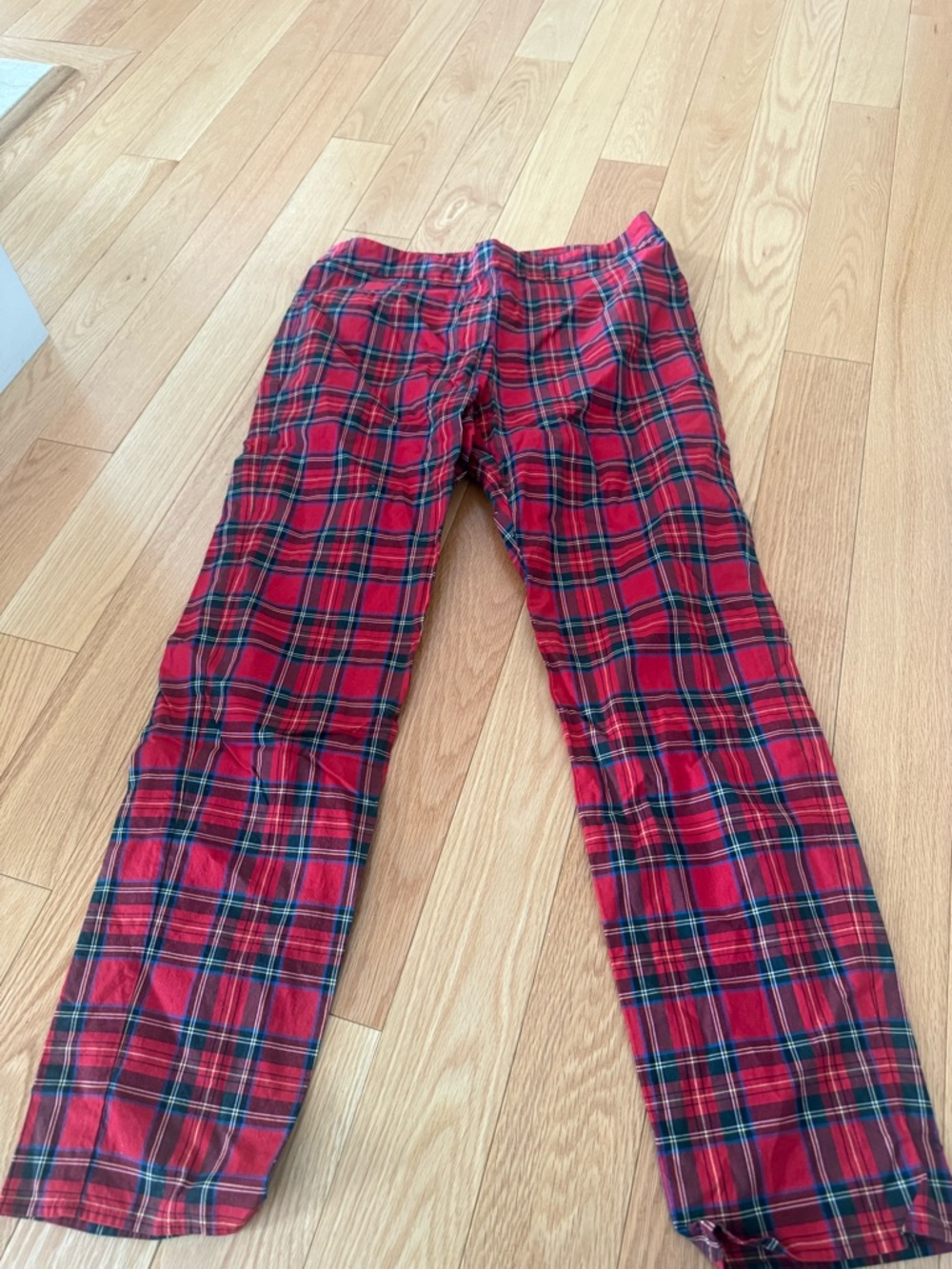 Red Plaid cropped  Pants